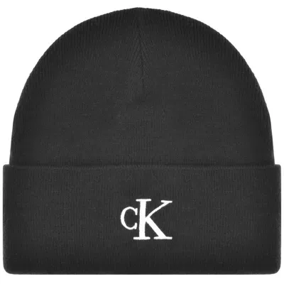 Calvin Klein Jeans Embroidered Beanie Black