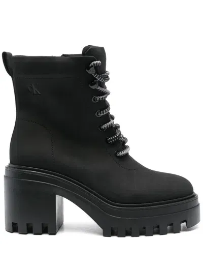 Calvin Klein Jeans Est.1978 50mm Leather Boots In Black