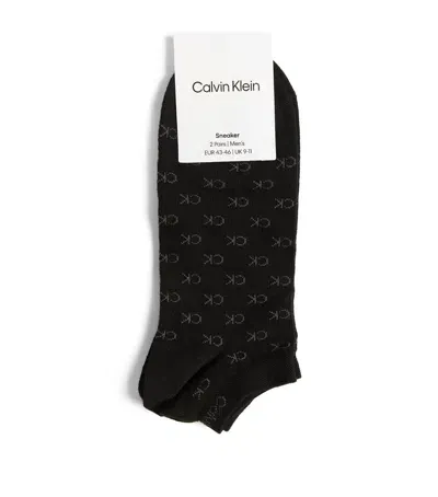 Calvin Klein Logo Ankle Socks In Grey