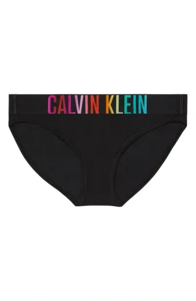 Calvin Klein Logo Band Cotton Blend Bikini In Black