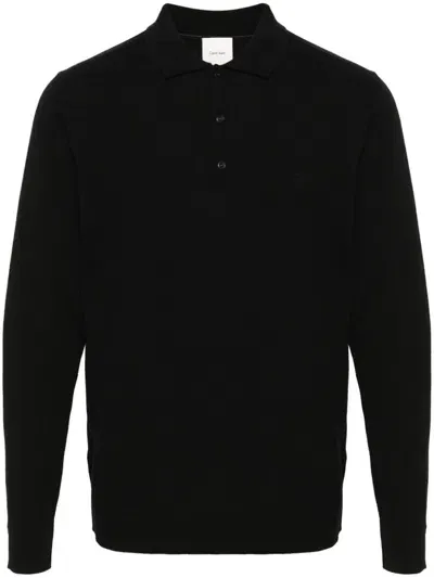 Calvin Klein Logo-embroidered Polo Shirt In Black