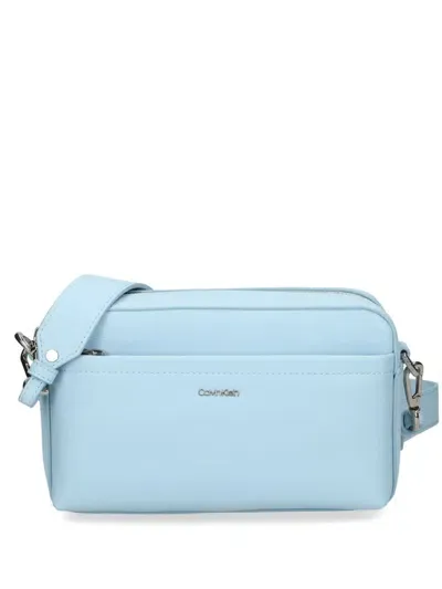 Calvin Klein Logo-lettering Crossbody Bag In Blue