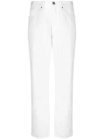 Calvin Klein Logo-patch Boyfriend Jeans In Weiss