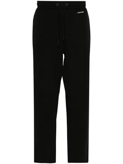 Calvin Klein Logo-print Drawstring Track Pants In Black