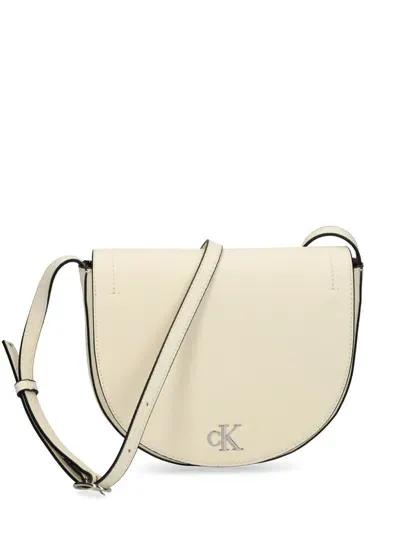 Calvin Klein Minimal Monogram Crossbody Bag In Neutrals