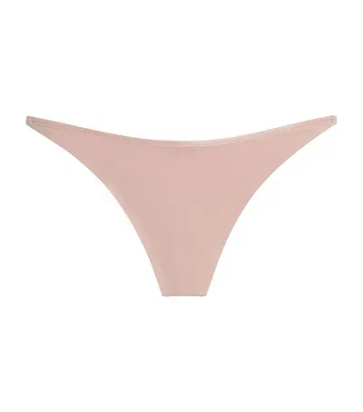 Calvin Klein Minimalist Thong In Beige