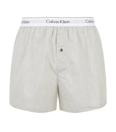 Calvin Klein Modern Cotton Boxer Shorts In Gray