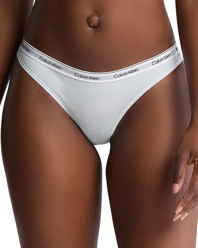 Calvin Klein Modern Logo Thong In Pelin Air