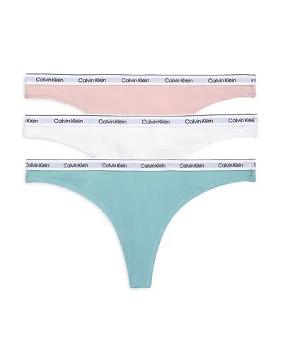 Calvin Klein Modern Logo Thong, Set Of 3 In Subdue