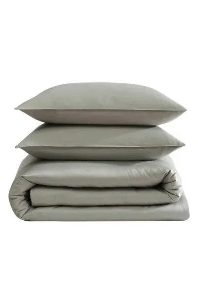 Calvin Klein Organic Earth Duvet & Shams Set In Dusty Olive