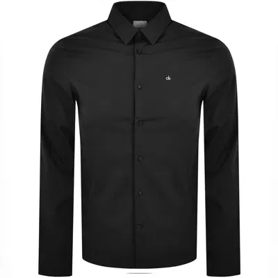 Calvin Klein Poplin Long Sleeve Shirt Black