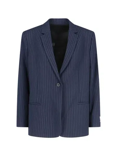 Calvin Klein Single-breasted Blazer In Blue