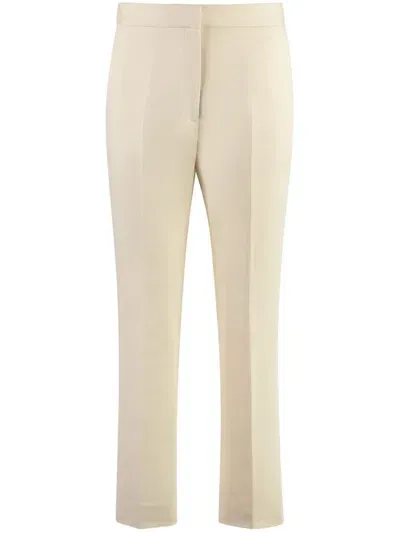 Calvin Klein Slim-cut Gabardine Trousers In Neutrals