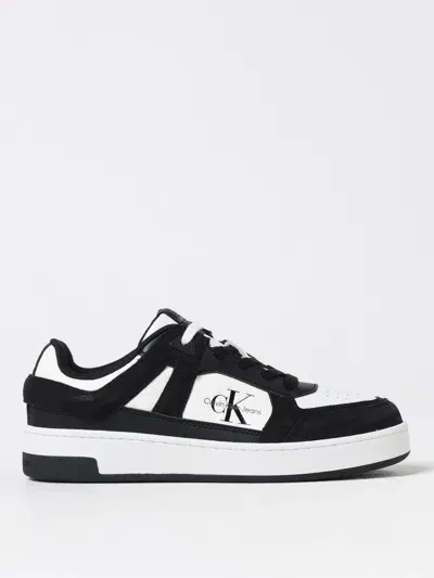 Calvin Klein Leather Sneakers In Schwarz