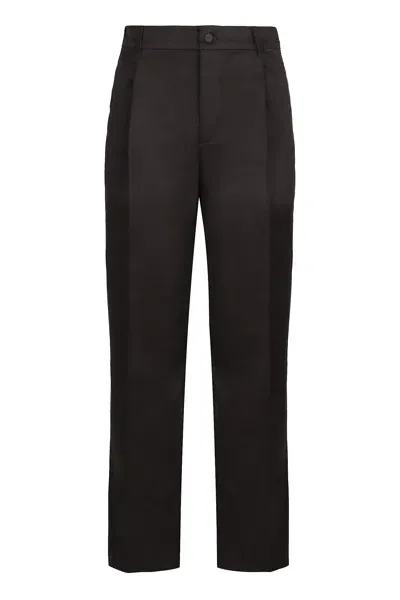 Calvin Klein Stretch Cotton Trousers In Black