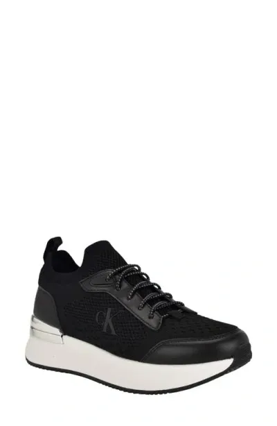 Calvin Klein Vikas Knit Sneaker In Black