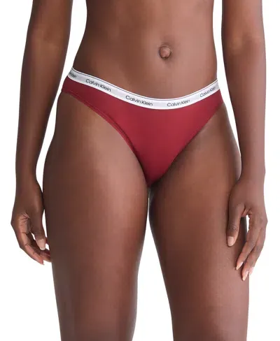 Calvin Klein Women's Modern Logo Low-rise Bikini Underwear Qd5044 In Syrah