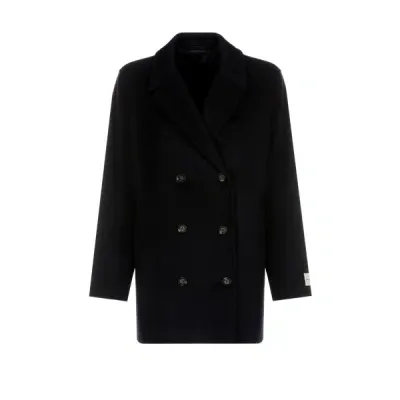 Calvin Klein Wool Blend Coat In Blue