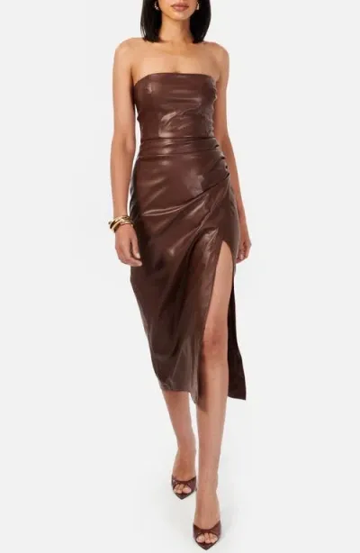 Cami Nyc Andres Faux Leather Midi Dress In Java