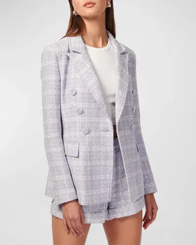 Cami Nyc Bruna Tweed Blazer In White/delphinium