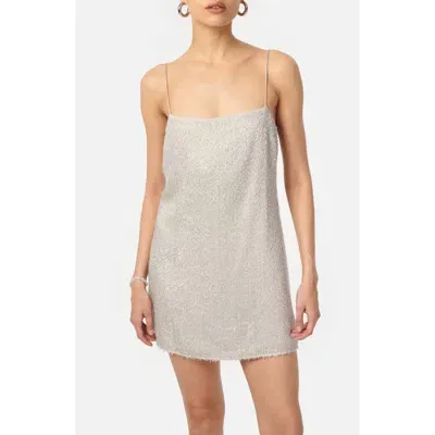 Cami Nyc Rin Metallic Silk Blend Chiffon Minidress In Haze