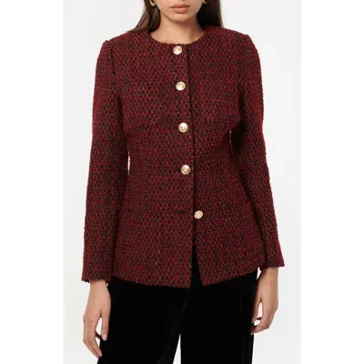 Cami Nyc Wrenley Metallic Tweed Jacket In Red Tweed