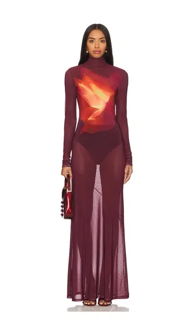 Camila Coelho Sofia Maxi Dress In Burgundy