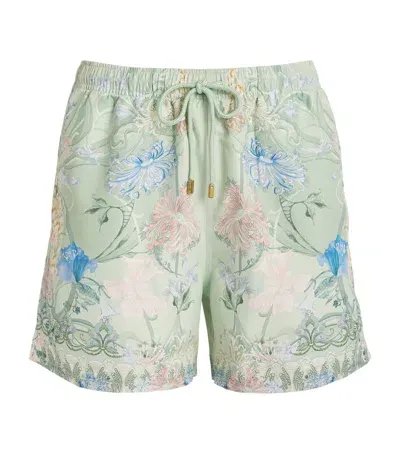 Camilla Printed Swim Shorts In Green