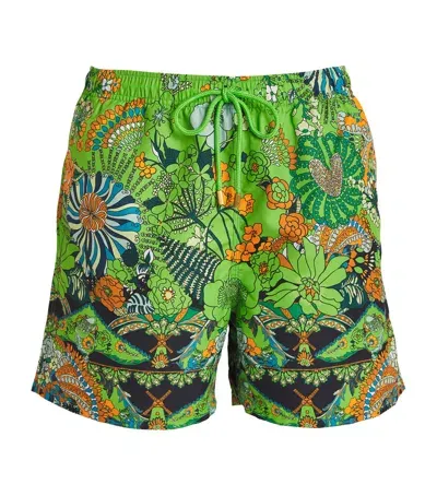 Camilla Printed Swim Shorts In Green