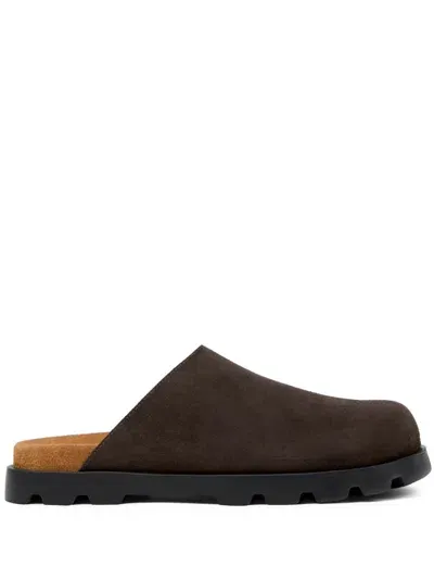 Camper Brutus Slip-on Leather Clogs In Brown