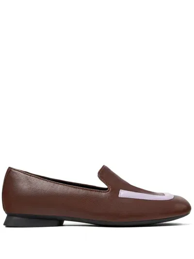 Camper Casi Myra Leather Loafers In Brown