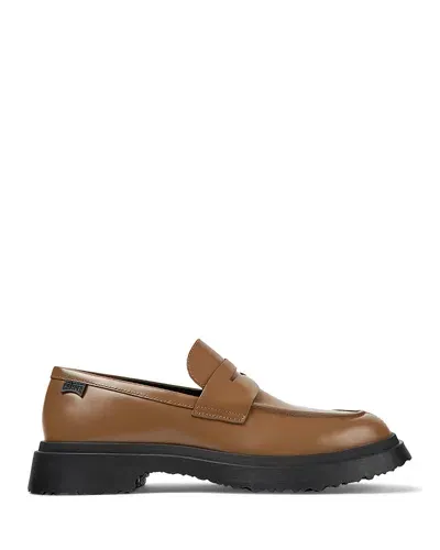 Camper Walden Leather Loafers In Medium Brown