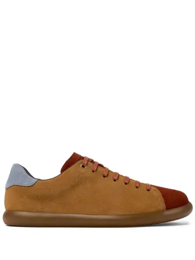 Camper Pelotas Soller Suede Sneakers In Red,brown,grey