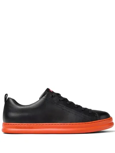 Camper Runner Four Round-toe Leather Sneakers In Black