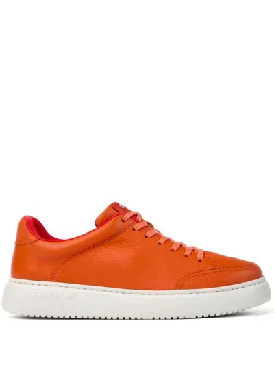 Camper Runner K21 Round-toe Leather Sneakers In Orange