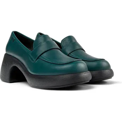 Camper Thelma Platform Loafer In Dark Green