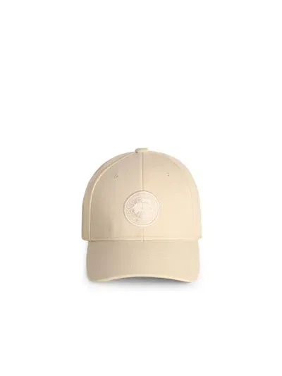 Canada Goose Cotton Cap With Curved Brim And Ventilation Eyelets In Linen