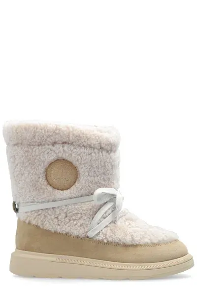 Canada Goose Demma Shearling Snow Boots In Beige