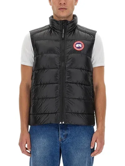 Canada Goose Down Vest With Logo Patch In Black