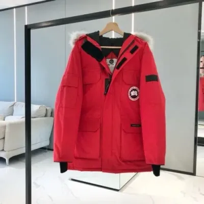 Pre-owned Canada Goose Expedition Parka ( Real Fur, Outlet B Ware ) In Rot