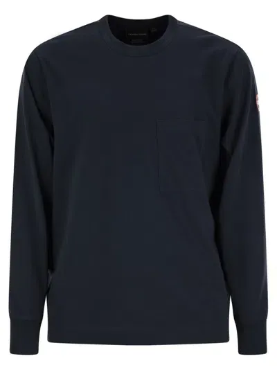 Canada Goose Gladstone Logo Embroidered Crewneck Sweatshirt In Navy