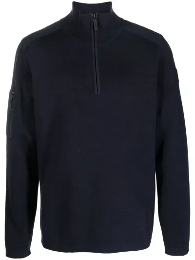 Canada Goose Stormont Half-zip Merino Sweater In Navy