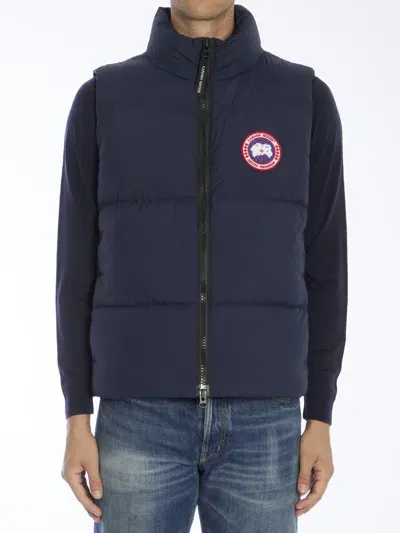 Canada Goose Logo-patch Padded Gilet In Blue