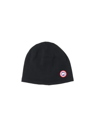 Canada Goose Logo Beanie In Black