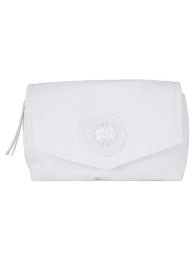 Canada Goose Logo Patched Mini Belt Bag In Bianco