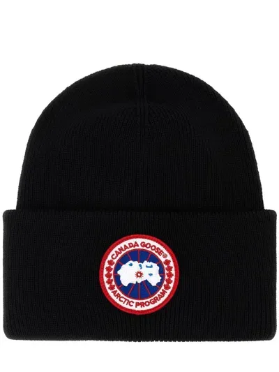 Canada Goose Logo Wool Beanie In Black