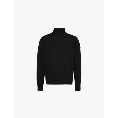 Canada Goose Mens Black Rosseau Brand-patch Wool Jumper