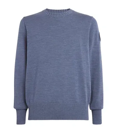 Canada Goose Merino Wool Rosseau Sweater In Blue