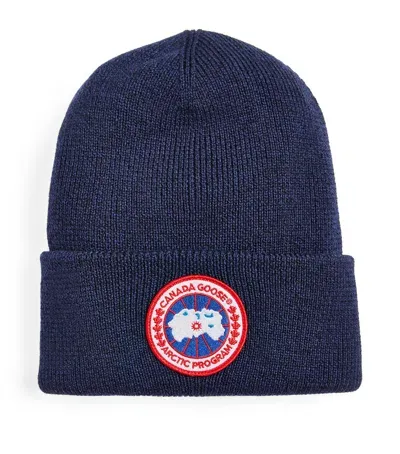 Canada Goose Wool Beanie In Navy