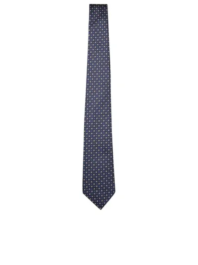 Canali 8cm Geometric Dark Blue Tie